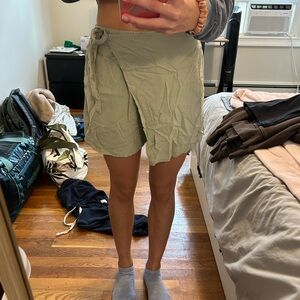 American Eagle Outfitters Light Green Wrap Shorts